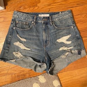 GARAGE Denim Mom Shorts with rips